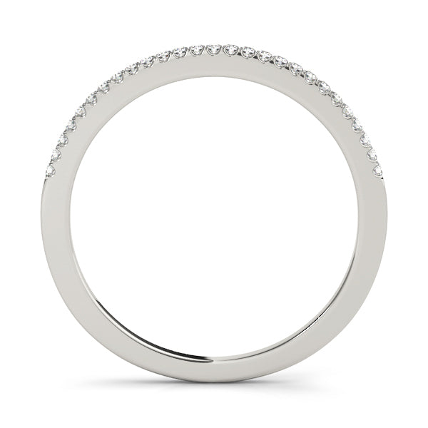 14K White Gold Wedding Bands Prong Set With 0.10 TCW Diamond (SI1-SI2, G-H)