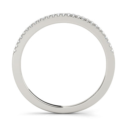 14K White Gold Wedding Bands Prong Set With 0.10 TCW Diamond (SI1-SI2, G-H)