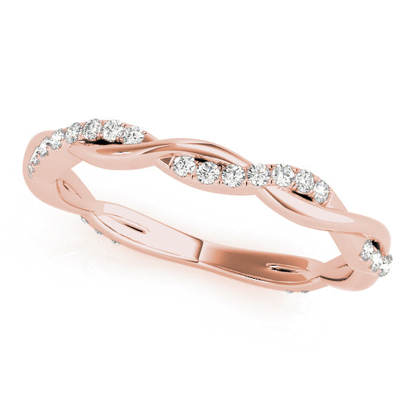 14K Rose Gold Wedding Band With 0.19 TCW Diamond (SI2, H-I)