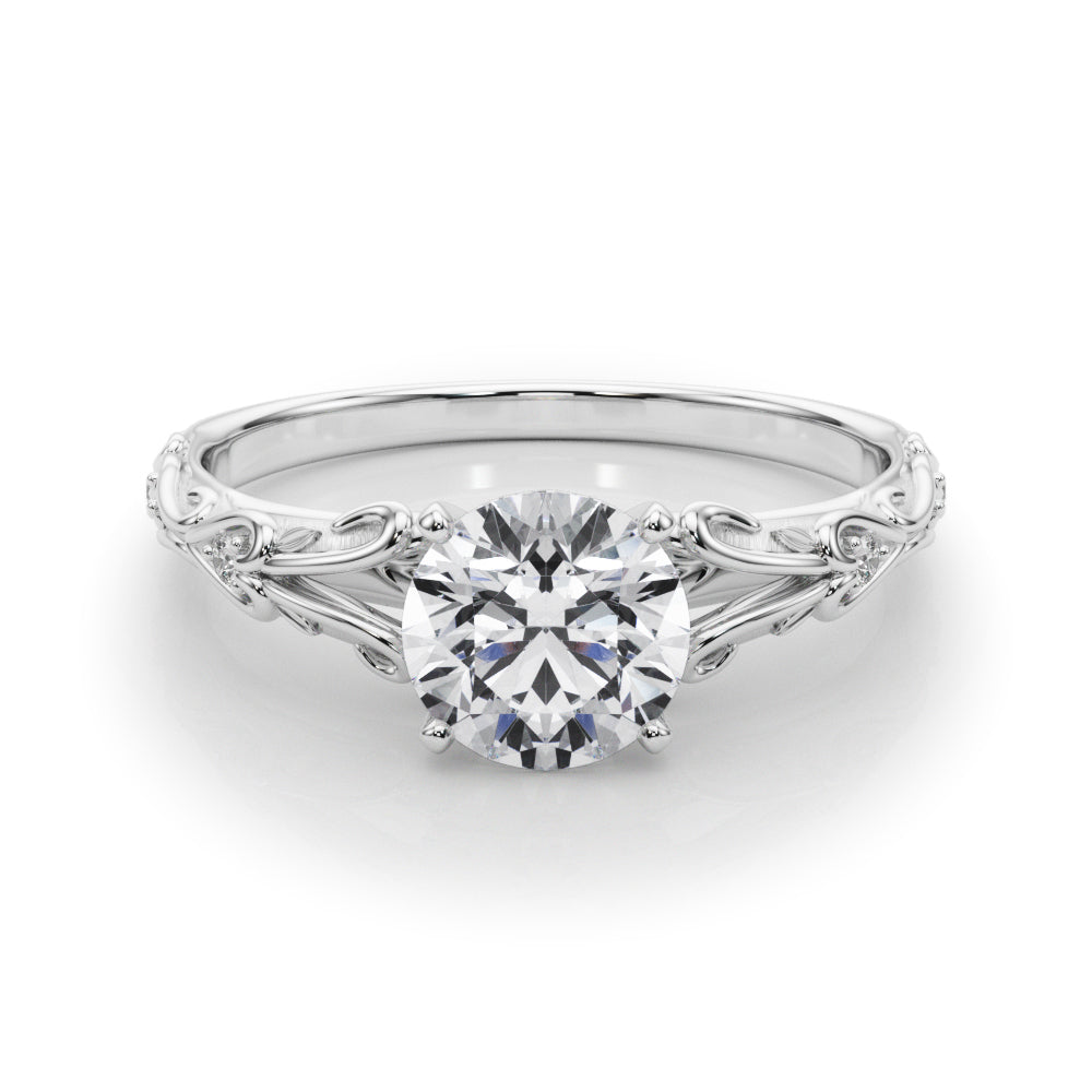 14K White Gold Engagement Ring With 0.03 TCW Diamond (SI1-SI2, G-H)