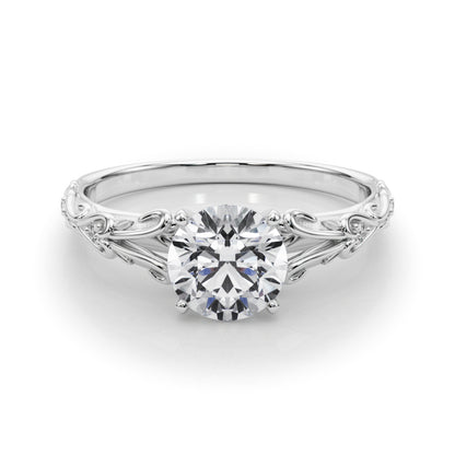 14K White Gold Engagement Ring With 0.03 TCW Diamond (SI1-SI2, G-H)