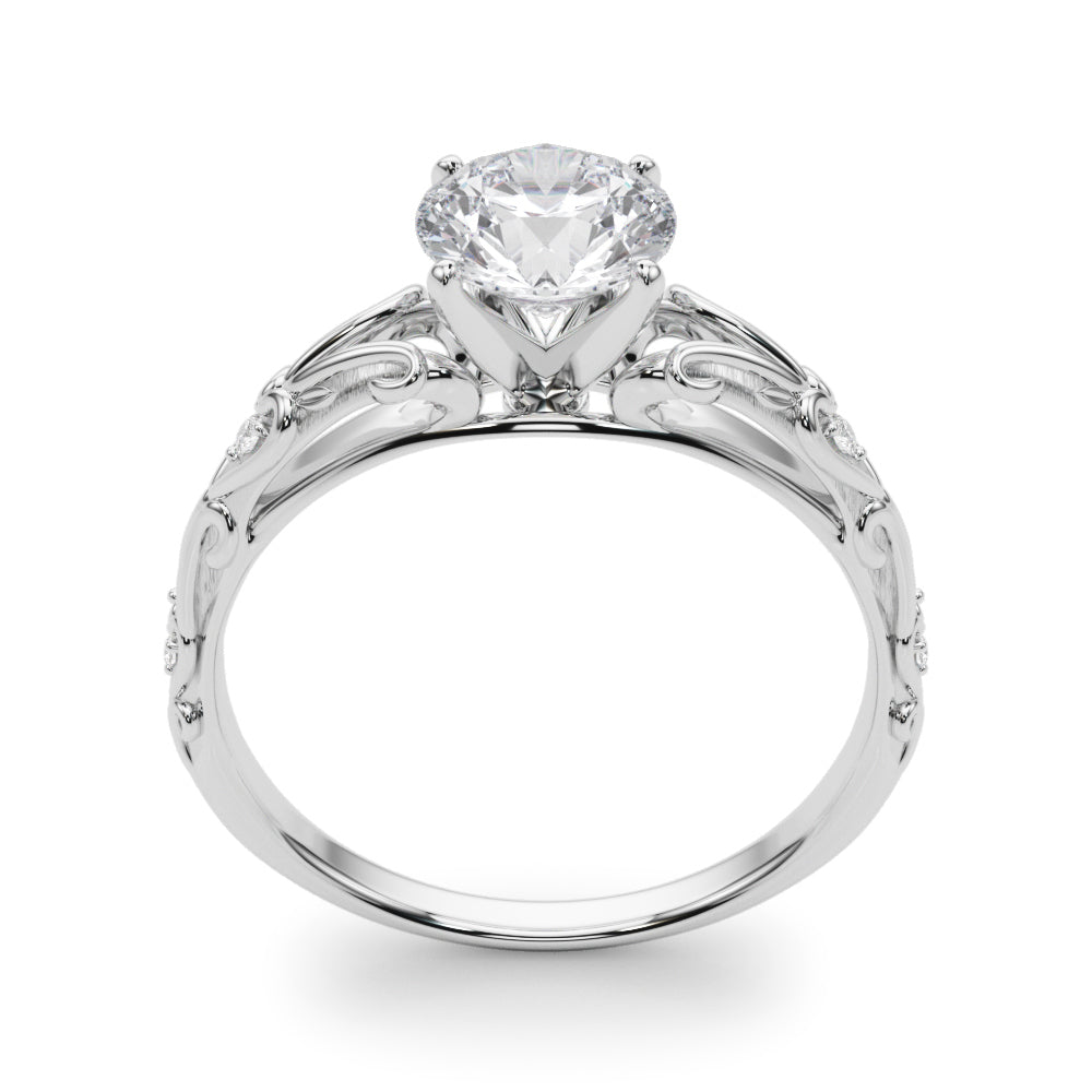 14K White Gold Engagement Ring With 0.03 TCW Diamond (SI1-SI2, G-H)