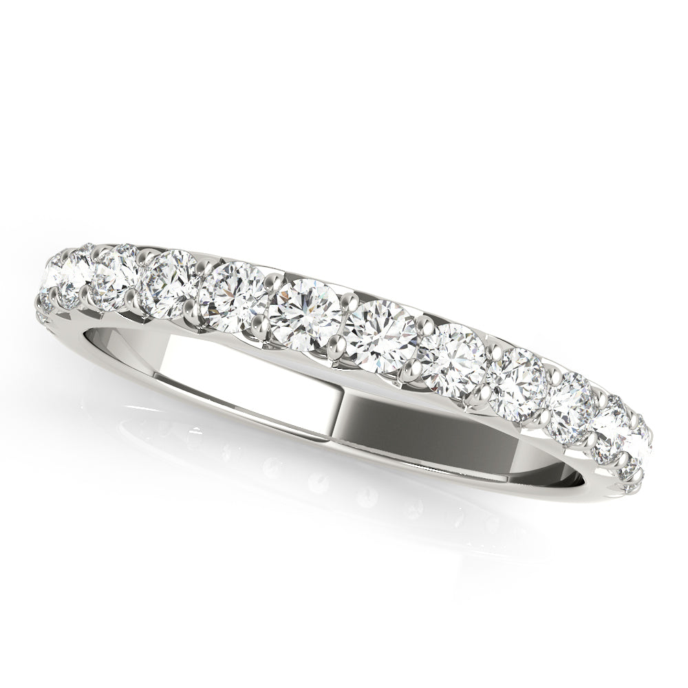 14K White Gold Straight Wedding Band With 0.56 TCW Diamond (I1, H-I)