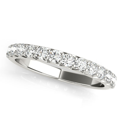 14K White Gold Straight Wedding Band With 0.56 TCW Diamond (I1, H-I)