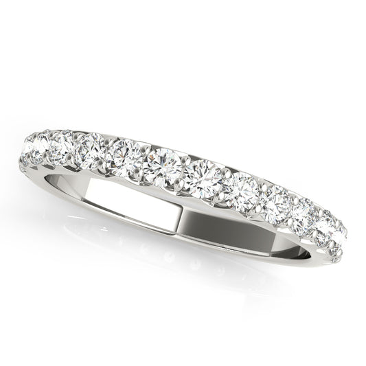 14K White Gold Straight Wedding Band With 0.56 TCW Diamond (I1, H-I)