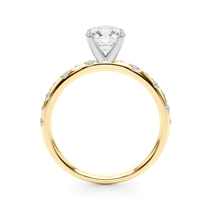 18K Yellow Gold Engagement Rings With 0.07 TCW Diamond (SI1-SI2, G-H)