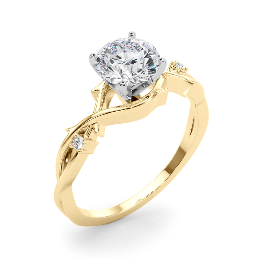 14K Yellow Gold Engagement Rings With 0.02 TCW Diamond (SI1-SI2, G-H)