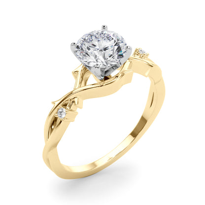 14K Yellow Gold Engagement Rings With 0.02 TCW Diamond (SI1-SI2, G-H)
