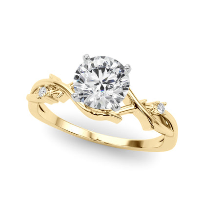 14K Yellow Gold Engagement Rings With 0.02 TCW Diamond (SI1-SI2, G-H)