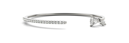 14K White Gold Bangle Fashion With 0.57 TCW Diamond (I1, H-I)