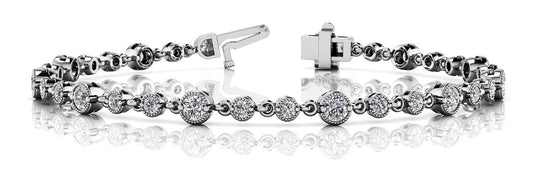 14K White Gold Bracelet With Milgrain With 2.10 TCW Diamond (I1, H-I)