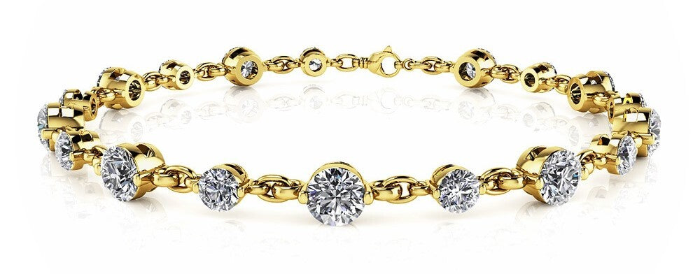 14K White Gold Single Prong Bracelet With 2.20 TCW Diamond (SI2, H-I)