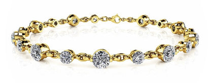 14K White Gold Single Prong Bracelet With 2.20 TCW Diamond (SI2, H-I)