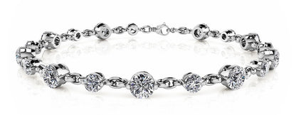 14K White Gold Single Prong Bracelet With 2.20 TCW Diamond (SI2, H-I)
