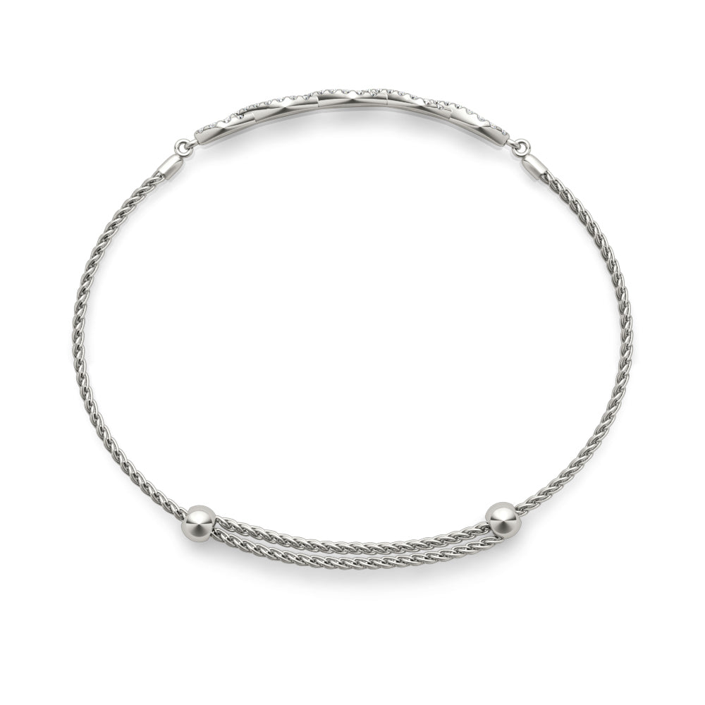 14K White Gold Diamond Crossover Bracelet With 0.44 TCW Diamond (SI2, H-I)