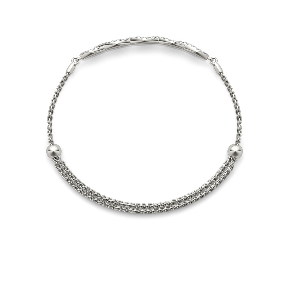 14K White Gold Diamond Crossover Bracelet With 0.44 TCW Diamond (SI2, H-I)