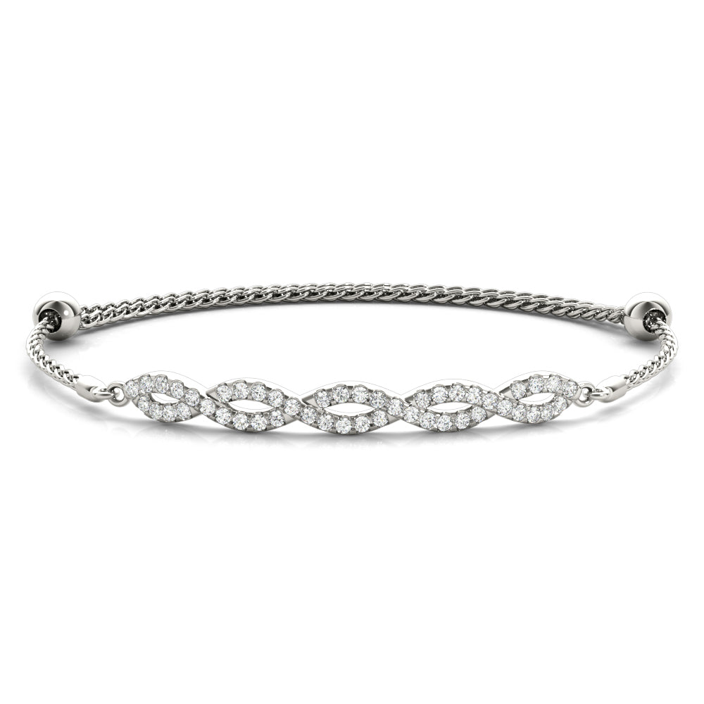 14K White Gold Diamond Crossover Bracelet With 0.44 TCW Diamond (SI2, H-I)
