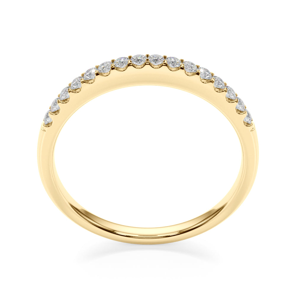 14K Yellow Gold Wedding Band With 0.16 TCW Diamond (SI1-SI2, G-H)