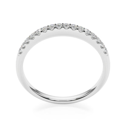14K White Gold Wedding Band With 0.16 TCW Diamond (SI1-SI2, G-H)