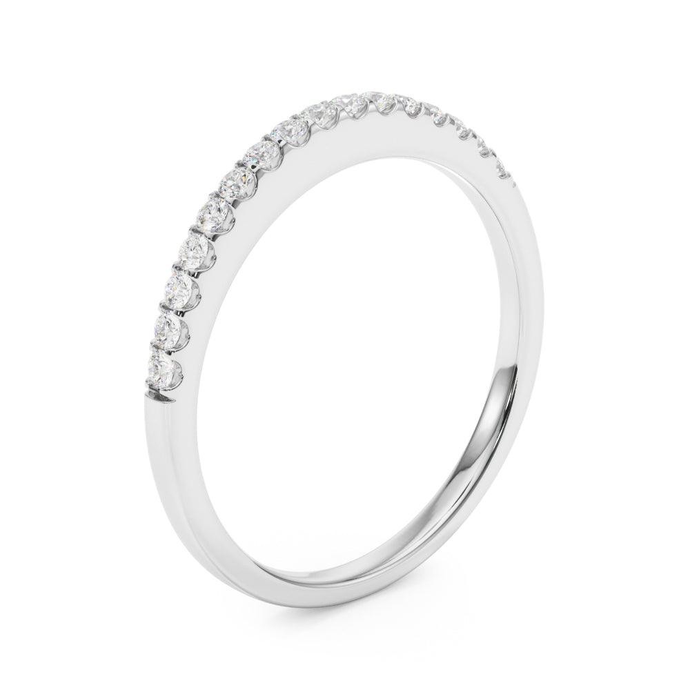 14K White Gold Wedding Band With 0.16 TCW Diamond (SI1-SI2, G-H)
