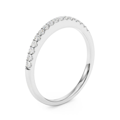 14K White Gold Wedding Band With 0.16 TCW Diamond (SI1-SI2, G-H)