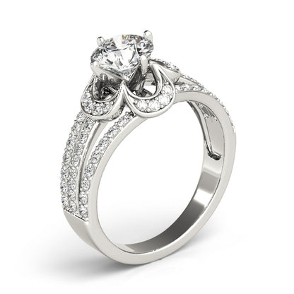 14K White Gold Engagement Rings Multirow With 0.58 TCW Diamond (SI1-SI2, G-H)