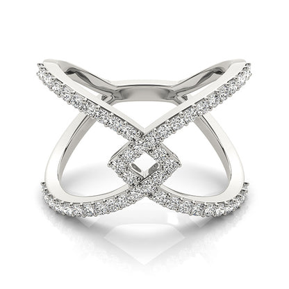 14K White Gold Diamond Fashion Fashion Rings With 0.50 TCW Diamond (SI2, H-I)