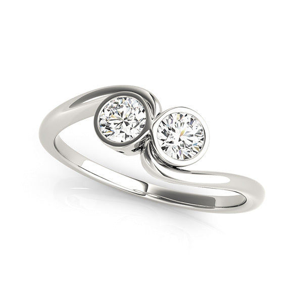 14K White Gold Two Stone Ring With 0.50 TCW Diamond (SI1-SI2, G-H)