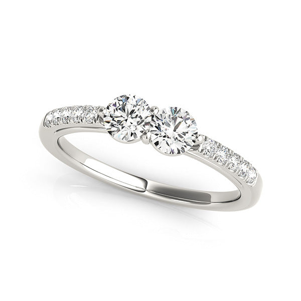 14K White Gold Two Stone Ring With 0.65 TCW Diamond (SI2, H-I)