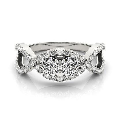 14K White Gold Two Stone Ring With 0.53 TCW Diamond (SI2, H-I)