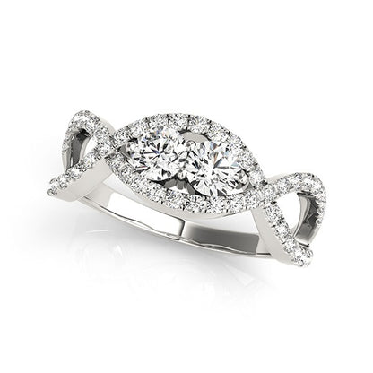 14K White Gold Two Stone Ring With 0.53 TCW Diamond (SI2, H-I)