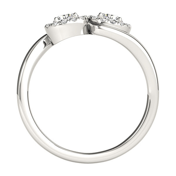 14K White Gold Two Stone Ring With 0.42 TCW Diamond (SI2, H-I)