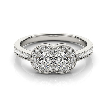 14K White Gold Two Stone Ring With 0.77 TCW Diamond (SI2, H-I)