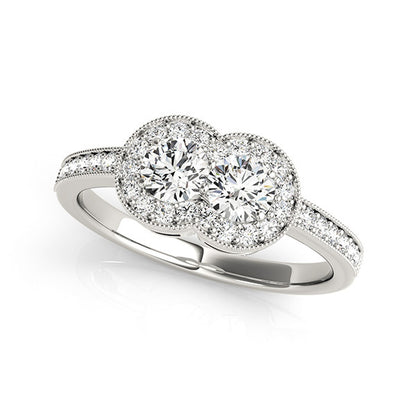 14K White Gold Two Stone Ring With 0.77 TCW Diamond (SI2, H-I)
