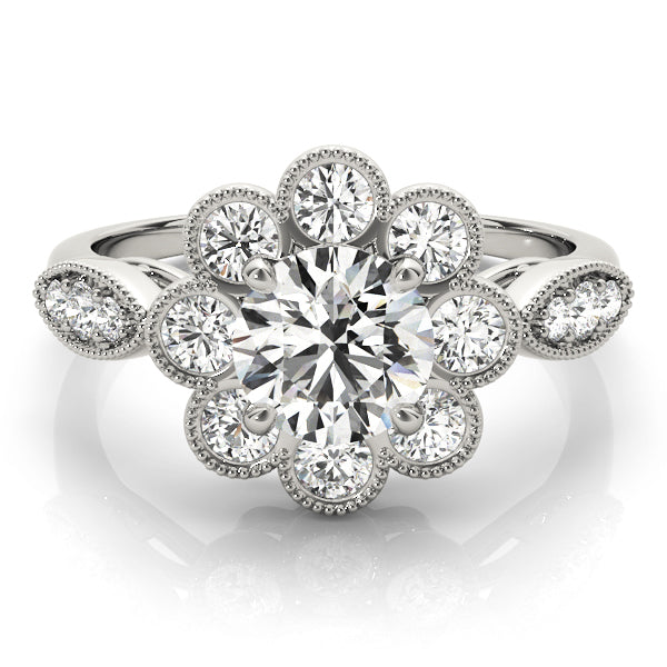 14K White Gold Engagement Ring With 0.55 TCW Diamond (I1, H-I)