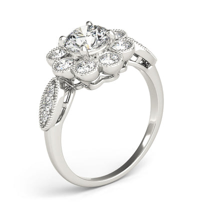 14K White Gold Engagement Ring With 0.55 TCW Diamond (I1, H-I)
