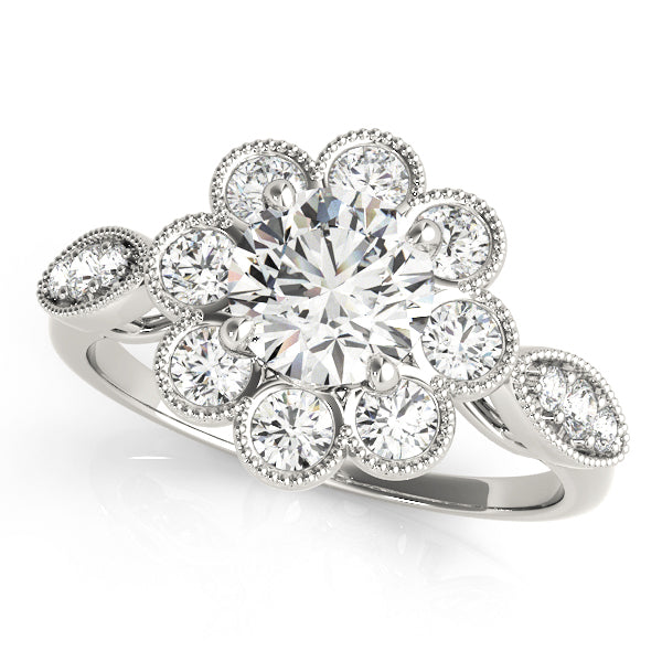 14K White Gold Engagement Ring With 0.55 TCW Diamond (I1, H-I)