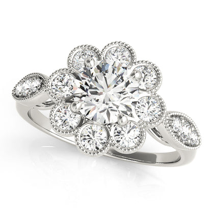 14K White Gold Engagement Ring With 0.55 TCW Diamond (I1, H-I)