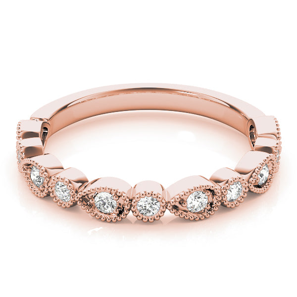 14K Rose Gold Stackable Ring With 0.16 TCW Diamond (SI2, H-I)