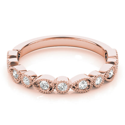 14K Rose Gold Stackable Ring With 0.16 TCW Diamond (SI2, H-I)