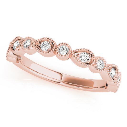 14K Rose Gold Stackable Ring With 0.16 TCW Diamond (SI2, H-I)