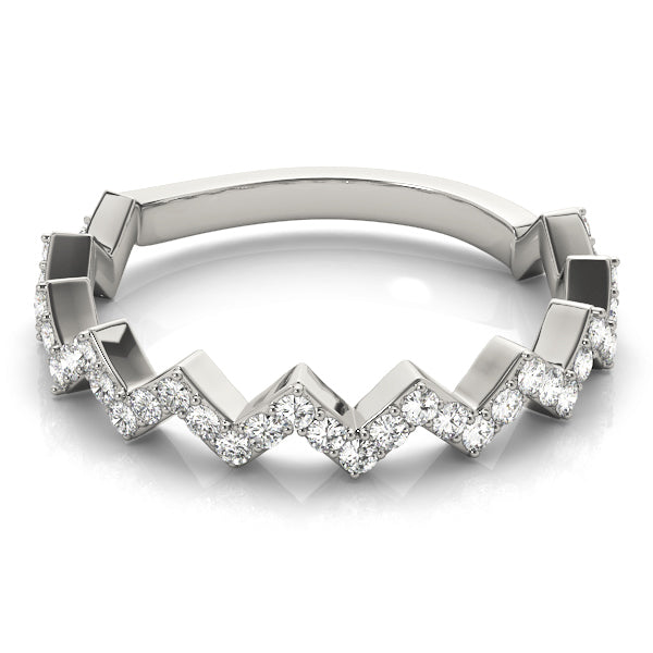 14K White Gold Stackable Ring With 0.32 TCW Diamond (SI1-SI2, G-H)