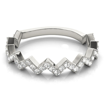 14K White Gold Stackable Ring With 0.32 TCW Diamond (SI1-SI2, G-H)