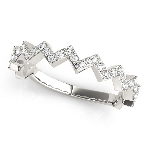 14K White Gold Stackable Ring With 0.32 TCW Diamond (SI1-SI2, G-H)