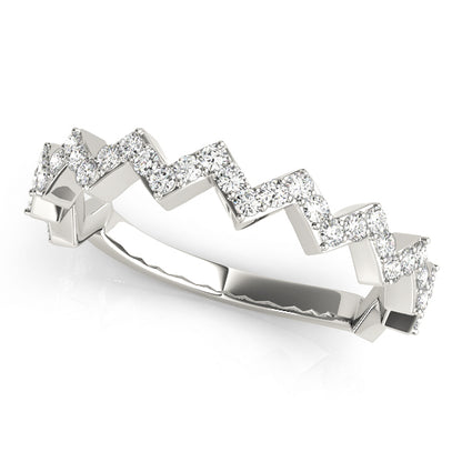 14K White Gold Stackable Ring With 0.32 TCW Diamond (SI1-SI2, G-H)