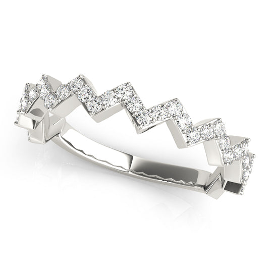 14K White Gold Stackable Ring With 0.32 TCW Diamond (SI1-SI2, G-H)