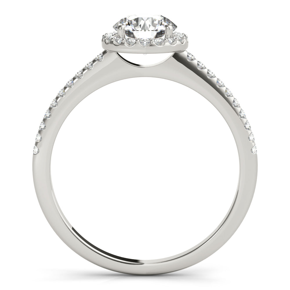14K White Gold Halo Ring With 0.68 TCW Diamond (I1, H-I)