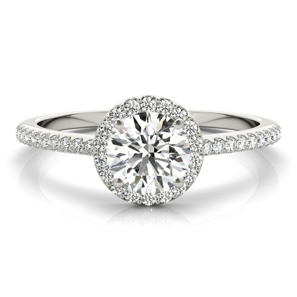 14K White Gold Halo Ring With 0.68 TCW Diamond (I1, H-I)