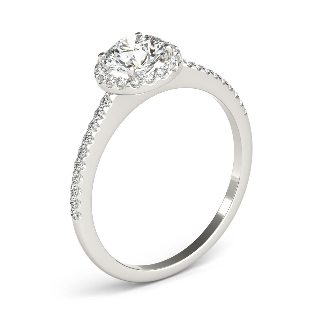 14K White Gold Halo Ring With 0.68 TCW Diamond (I1, H-I)