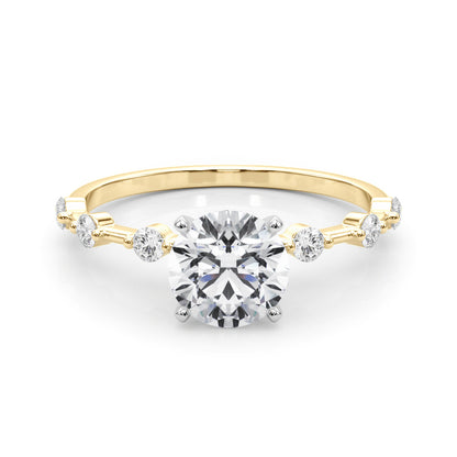 14K Yellow Gold Engagement Ring With 0.18 TCW Diamond (SI1-SI2, G-H)